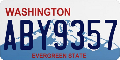 WA license plate ABY9357