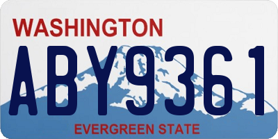 WA license plate ABY9361