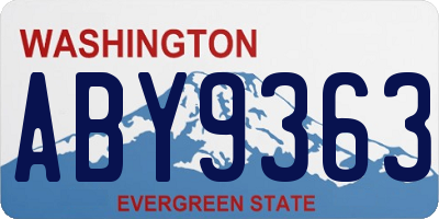 WA license plate ABY9363