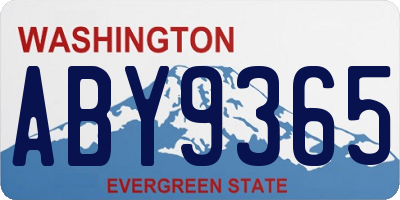 WA license plate ABY9365