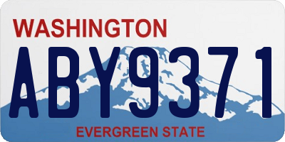 WA license plate ABY9371