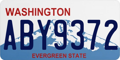WA license plate ABY9372