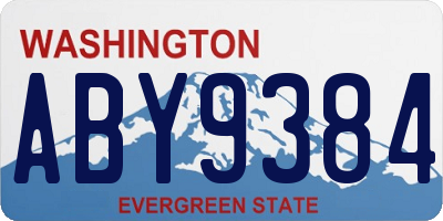 WA license plate ABY9384