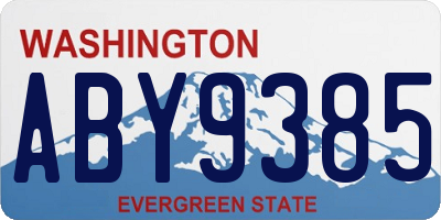 WA license plate ABY9385