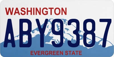 WA license plate ABY9387