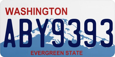 WA license plate ABY9393