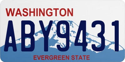 WA license plate ABY9431