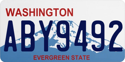 WA license plate ABY9492