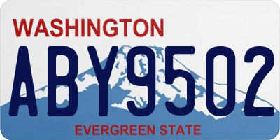 WA license plate ABY9502