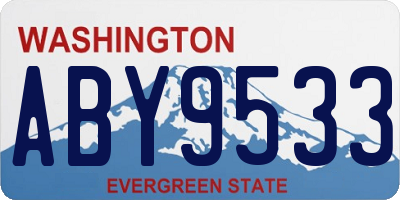 WA license plate ABY9533