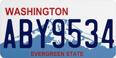 WA license plate ABY9534