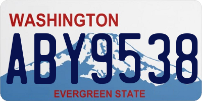 WA license plate ABY9538