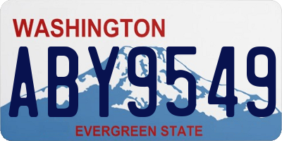 WA license plate ABY9549