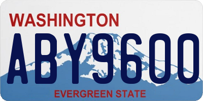 WA license plate ABY9600