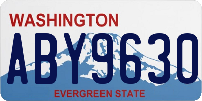 WA license plate ABY9630