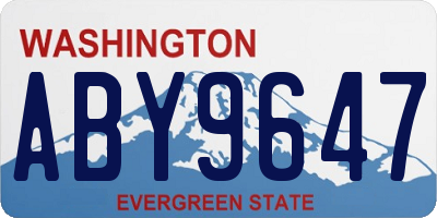 WA license plate ABY9647