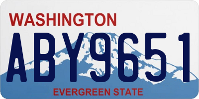 WA license plate ABY9651