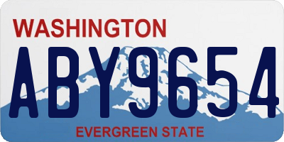 WA license plate ABY9654