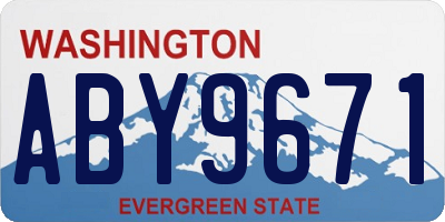 WA license plate ABY9671