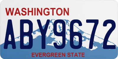 WA license plate ABY9672