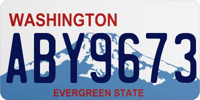 WA license plate ABY9673