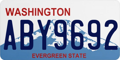 WA license plate ABY9692