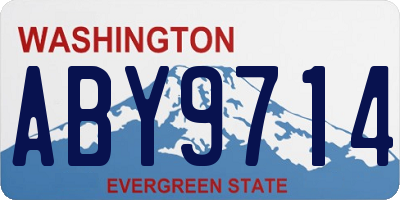 WA license plate ABY9714