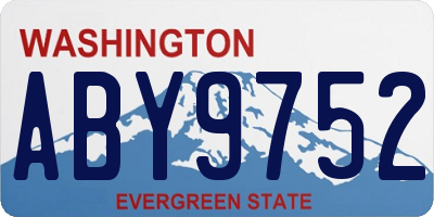 WA license plate ABY9752