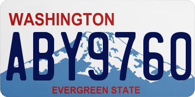 WA license plate ABY9760