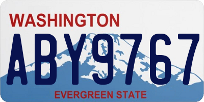 WA license plate ABY9767