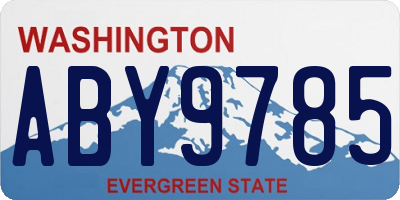 WA license plate ABY9785