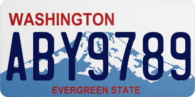 WA license plate ABY9789