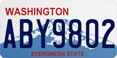 WA license plate ABY9802