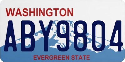 WA license plate ABY9804