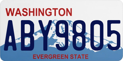 WA license plate ABY9805
