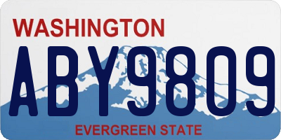 WA license plate ABY9809