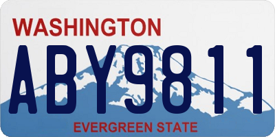 WA license plate ABY9811