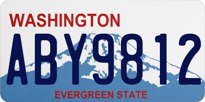 WA license plate ABY9812