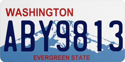 WA license plate ABY9813