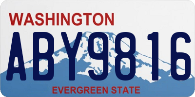 WA license plate ABY9816