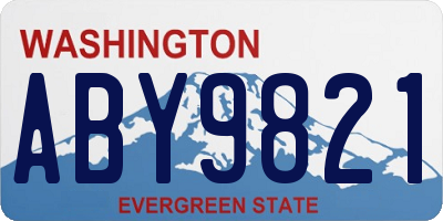 WA license plate ABY9821