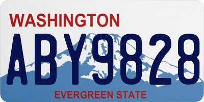 WA license plate ABY9828