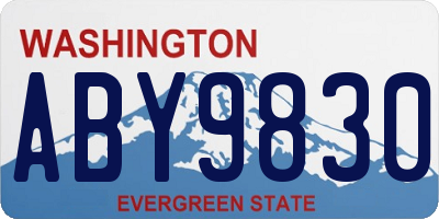 WA license plate ABY9830