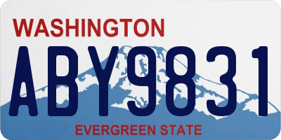 WA license plate ABY9831