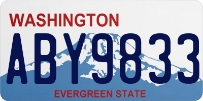 WA license plate ABY9833