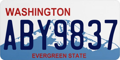 WA license plate ABY9837