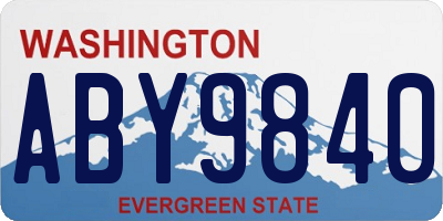WA license plate ABY9840