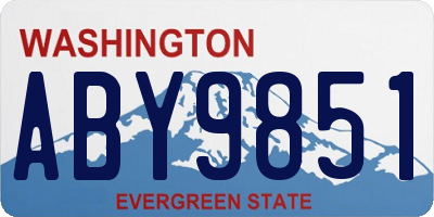 WA license plate ABY9851