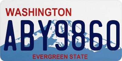 WA license plate ABY9860