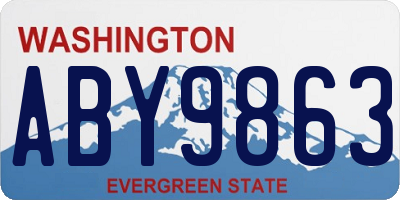 WA license plate ABY9863